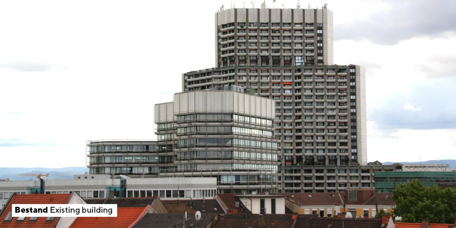Collini Center Mannheim altes Gebäude mit Betonfassade