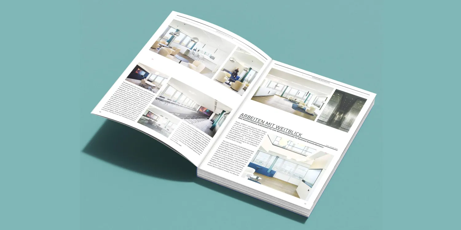 Magazin Innenseiten mit dem Projekt Hogan Lovells aus Düsseldorf