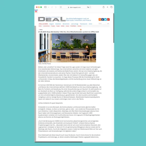 Projekt von CSMM DLL Düsseldorf Veröffentlichung auf dem online Portal DEAL