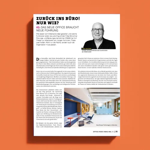 Office Roxx: Beitrag von Timo Breme in Office Roxx. Portraitbild mit Text