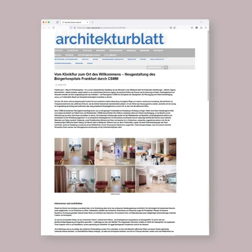 Architekturblatt: Resonanz Bürgerhospital