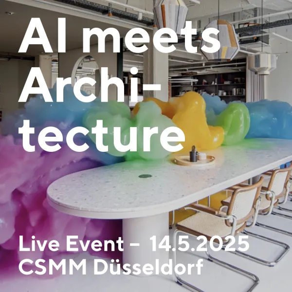 Unser Event am 14.5. in Düsseldorf hat das Thema: KI Künstliche Intelligenz und Architektur