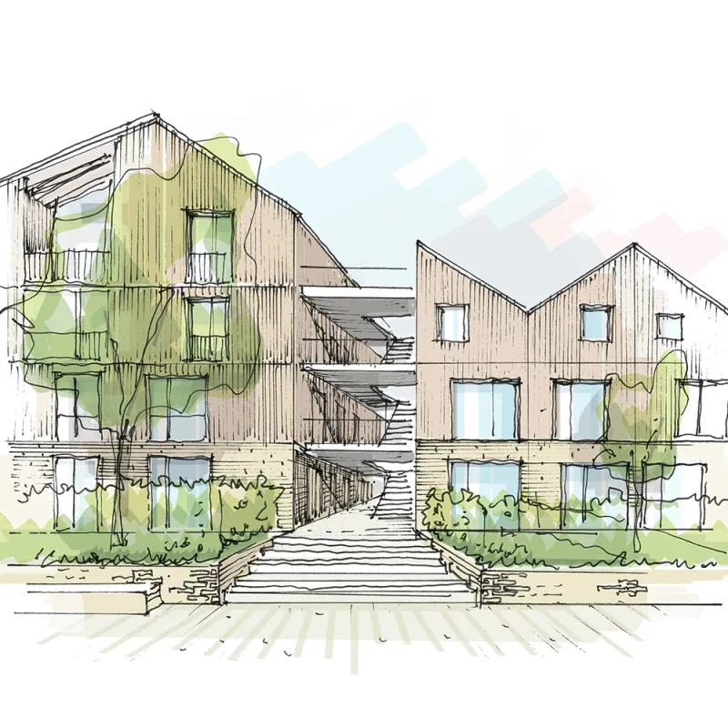 Barn to Community ist eine zukunftsweisende städtebauliche Entwicklung – Modell